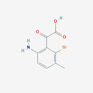 molecular formula C9H8BrNO3 B8045628 2-(6-Amino-2-bromo-3-methylphenyl)-2-oxoacetic acid 