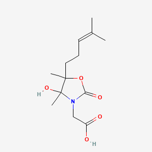 molecular formula C13H21NO5 B8045636 2-[4-Hydroxy-4,5-dimethyl-5-(4-methylpent-3-enyl)-2-oxo-1,3-oxazolidin-3-yl]acetic acid 