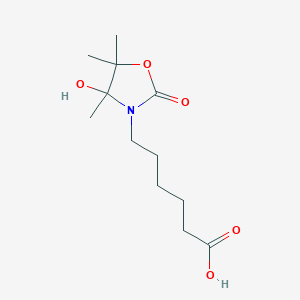 molecular formula C12H21NO5 B8045640 6-(4-Hydroxy-4,5,5-trimethyl-2-oxo-1,3-oxazolidin-3-yl)hexanoic acid 