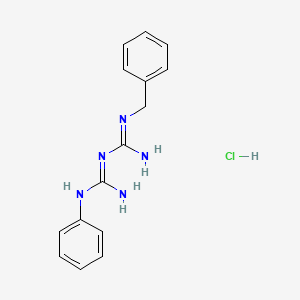 molecular formula C15H18ClN5 B8045741 1-Benzyl-5-phenylbiguanide monohydrochloride 