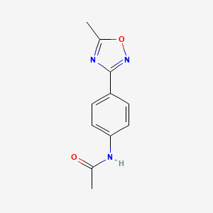 molecular formula C11H11N3O2 B8045893 3-(4-Acetamidophenyl)-5-methyl-1,2,4-oxadiazole 