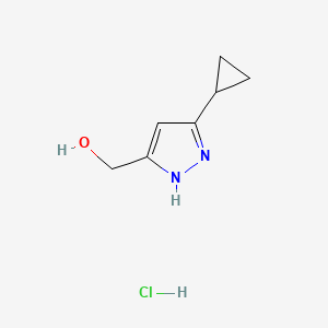 (3-cyclopropyl-1H-pyrazol-5-yl)methanol;hydrochloride