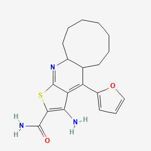 molecular formula C19H23N3O2S B8046004 3-Amino-4-(furan-2-yl)-5,6,7,8,9,10,11,11a-octahydro-4aH-cyclonona[b]thieno[3,2-e]pyridine-2-carboxamide 