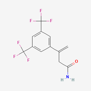 molecular formula C12H9F6NO B8046009 3-(3,5-Bis-trifluoromethyl-phenyl)-but-3-enoic acid amide CAS No. 1637781-32-8