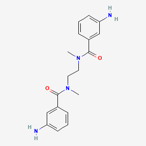 molecular formula C18H22N4O2 B8046089 3-amino-N-[2-[(3-aminobenzoyl)-methylamino]ethyl]-N-methylbenzamide 