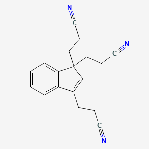 molecular formula C18H17N3 B8046113 1H-Indene-1,1,3-tripropanenitrile CAS No. 1729-65-3