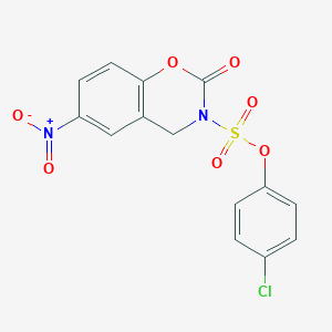 molecular formula C14H9ClN2O7S B8046122 (4-chlorophenyl) 6-nitro-2-oxo-4H-1,3-benzoxazine-3-sulfonate 