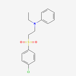 molecular formula C16H18ClNO2S B8046135 N-[2-(4-chlorophenyl)sulfonylethyl]-N-ethylaniline 