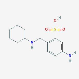 molecular formula C13H20N2O3S B8046179 5-Amino-2-[(cyclohexylamino)methyl]benzenesulfonic acid 