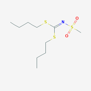 molecular formula C10H21NO2S3 B8046187 N-[bis(butylsulfanyl)methylidene]methanesulfonamide 