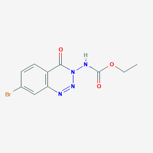 molecular formula C10H9BrN4O3 B8046229 ethyl N-(7-bromo-4-oxo-1,2,3-benzotriazin-3-yl)carbamate 