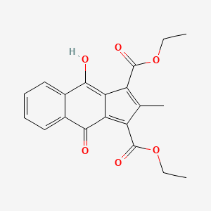 molecular formula C20H18O6 B8046238 Diethyl 9-hydroxy-2-methyl-4-oxocyclopenta[b]naphthalene-1,3-dicarboxylate 