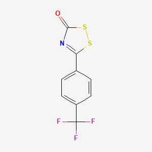 molecular formula C9H4F3NOS2 B8046267 5-[4-(Trifluoromethyl)phenyl]-1,2,4-dithiazol-3-one 
