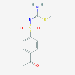 molecular formula C10H12N2O3S2 B8046284 methyl N'-(4-acetylphenyl)sulfonylcarbamimidothioate 