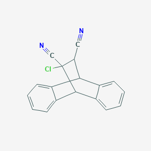 molecular formula C18H11ClN2 B8046289 15-Chlorotetracyclo[6.6.2.02,7.09,14]hexadeca-2,4,6,9,11,13-hexaene-15,16-dicarbonitrile 