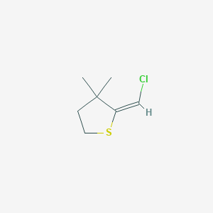 molecular formula C7H11ClS B8046326 2-Chloromethylene-3,3-dimethyl-tetrahydro-thiophene 