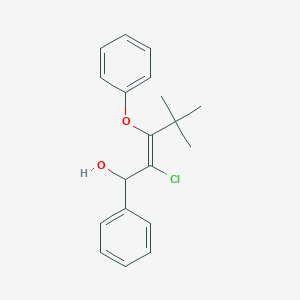 molecular formula C19H21ClO2 B8046345 (E)-2-chloro-4,4-dimethyl-3-phenoxy-1-phenylpent-2-en-1-ol 