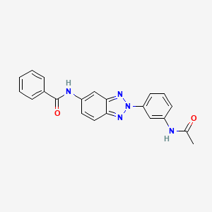 molecular formula C21H17N5O2 B8046348 N-[2-(3-acetamidophenyl)benzotriazol-5-yl]benzamide 