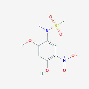 molecular formula C9H12N2O6S B8046358 N-(4-hydroxy-2-methoxy-5-nitrophenyl)-N-methylmethanesulfonamide 