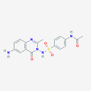 N-[4-[(6-amino-2-methyl-4-oxoquinazolin-3-yl)sulfamoyl]phenyl]acetamide