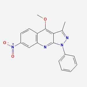 molecular formula C18H14N4O3 B8046398 4-Methoxy-3-methyl-7-nitro-1-phenylpyrazolo[3,4-b]quinoline 