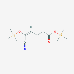 molecular formula C12H23NO3Si2 B8046449 trimethylsilyl (E)-5-cyano-5-trimethylsilyloxypent-4-enoate 