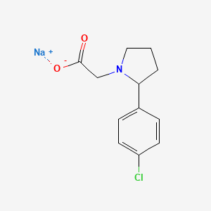molecular formula C12H13ClNNaO2 B8046507 Sodium 2-(2-(4-chlorophenyl)pyrrolidin-1-yl)acetate 