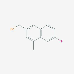 molecular formula C12H10BrF B8046513 3-Bromomethyl-7-fluoro-1-methyl-naphthalene 
