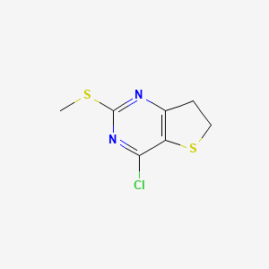 molecular formula C7H7ClN2S2 B8046525 4-Chloro-2-methylsulfanyl-6,7-dihydrothieno[3,2-d]pyrimidine 