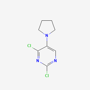 molecular formula C8H9Cl2N3 B8046531 2,4-Dichloro-5-(pyrrolidin-1-yl)pyrimidine 