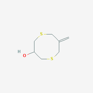 molecular formula C7H12OS2 B8046543 7-Methylene-1,5-dithiocane-3-ol 
