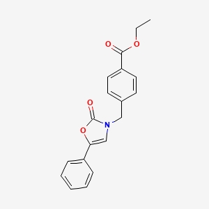 molecular formula C19H17NO4 B8046634 Ethyl 4-[(2-oxo-5-phenyl-1,3-oxazol-3-yl)methyl]benzoate 