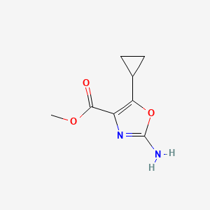 molecular formula C8H10N2O3 B8046690 Methyl 2-amino-5-cyclopropyloxazole-4-carboxylate 