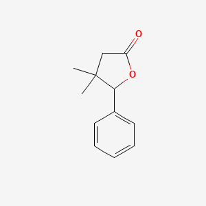 molecular formula C12H14O2 B8046724 4,4-Dimethyl-5-phenyltetrahydrofuran-2-one 
