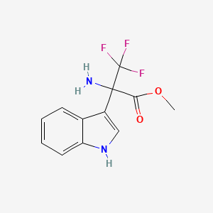 molecular formula C12H11F3N2O2 B8046738 2-(1H-Indole-3-yl)-2-amino-3,3,3-trifluoropropanoic acid methyl ester 