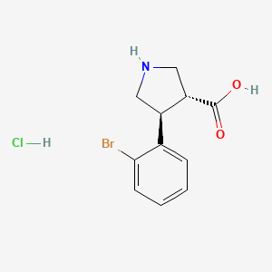 molecular formula C11H13BrClNO2 B8046784 (3R,4S)-4-(2-bromophenyl)pyrrolidine-3-carboxylic acid;hydrochloride 