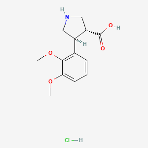molecular formula C13H18ClNO4 B8046790 (+/-)-trans-4-(2,3-Dimethoxy-phenyl)-pyrrolidine-3-carboxylic acid hydrochloride 