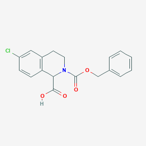 molecular formula C18H16ClNO4 B8046812 2-Cbz-6-chloro-3,4-dihydro-1H-isoquinoline-1-carboxylic acid 