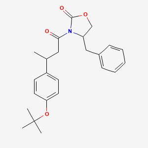 molecular formula C24H29NO4 B8046841 4-Benzyl-3-[3-(4-tert-butoxyphenyl)butyryl]oxazolidin-2-one 