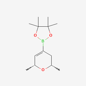 molecular formula C13H23BO3 B8046910 2-(cis-2,6-Dimethyl-3,6-dihydro-2H-pyran-4-yl)-4,4,5,5-tetramethyl-1,3,2-dioxaborolane 