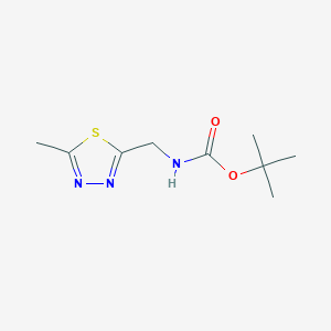 molecular formula C9H15N3O2S B8046983 Tert-butyl ((5-methyl-1,3,4-thiadiazol-2-yl)methyl)carbamate 
