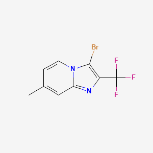 molecular formula C9H6BrF3N2 B8046991 3-Bromo-7-methyl-2-(trifluoromethyl)imidazo[1,2-a]pyridine 