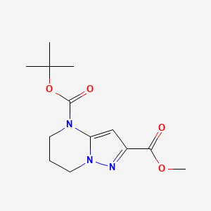 molecular formula C13H19N3O4 B8047059 4-tert-Butyl 2-methyl 6,7-dihydropyrazolo[1,5-a]pyrimidine-2,4(5H)-dicarboxylate 