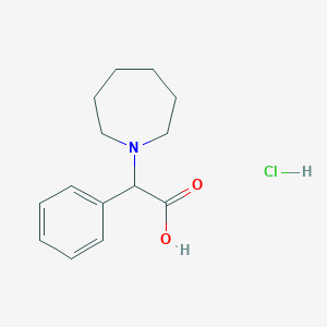 molecular formula C14H20ClNO2 B8047122 2-(Azepan-1-yl)-2-phenylacetic acid hydrochloride 
