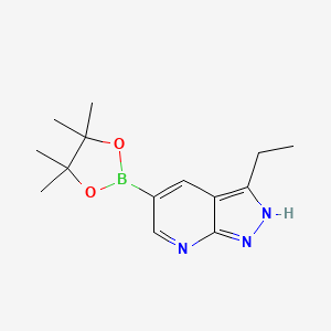 molecular formula C14H20BN3O2 B8047147 3-Ethyl-5-(4,4,5,5-tetramethyl-1,3,2-dioxaborolan-2-yl)-1H-pyrazolo[3,4-b]pyridine 