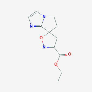molecular formula C11H13N3O3 B8047157 Ethyl 5',6'-dihydro-4H-spiro[isoxazole-5,7'-pyrrolo[1,2-a]imidazole]-3-carboxylate 