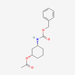 molecular formula C16H21NO4 B8047197 (1S,3R)-3-(((Benzyloxy)carbonyl)amino)cyclohexyl acetate 