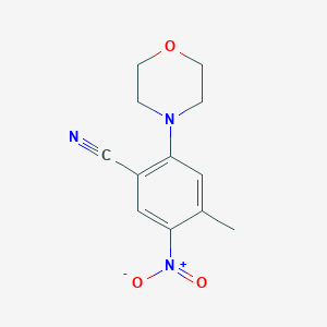 molecular formula C12H13N3O3 B8047199 4-Methyl-2-morpholino-5-nitrobenzonitrile CAS No. 1956356-32-3
