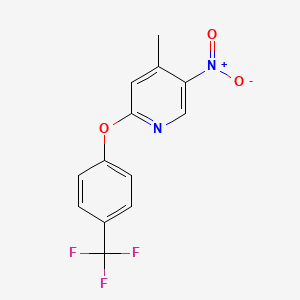 molecular formula C13H9F3N2O3 B8047218 4-Methyl-5-nitro-2-(4-(trifluoromethyl)phenoxy)pyridine 