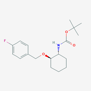 molecular formula C18H26FNO3 B8047231 tert-Butyl ((1R,2R)-2-((4-fluorobenzyl)oxy)cyclohexyl)carbamate 